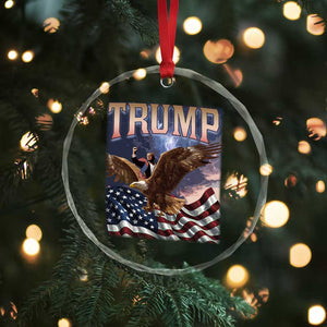 Trump Crystal Glass Ornament American Eagle US Flag - Print Your Wear