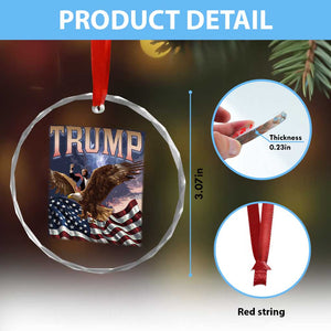 Trump Crystal Glass Ornament American Eagle US Flag - Print Your Wear
