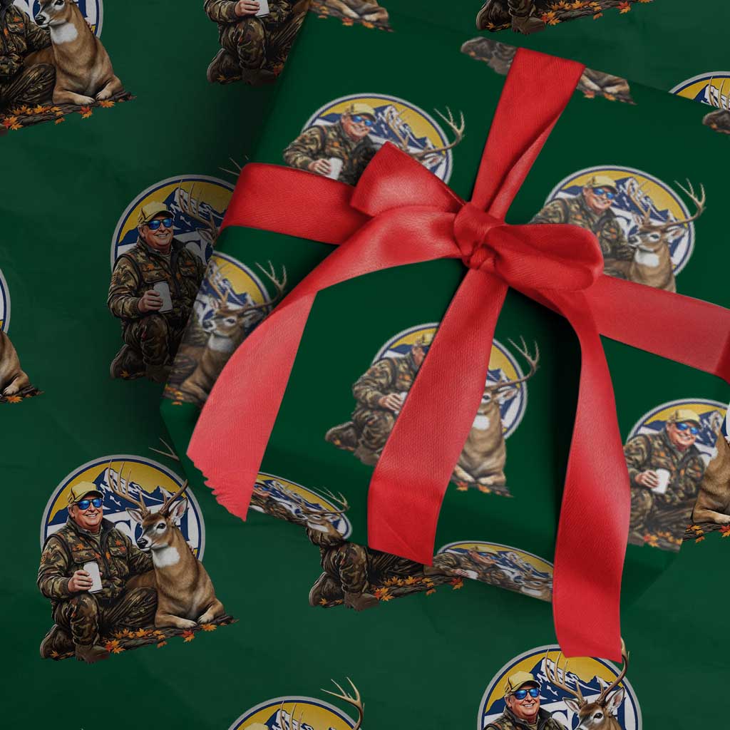 Trump Deer Hunting Wrapping Paper Roll Hunter Beer Drinking Retro Vintage TS02 Green Print Your Wear
