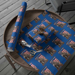 Trump Deer Hunting Wrapping Paper Roll Retro Hunter Beer Drinking American Flag TS02 Blue Print Your Wear