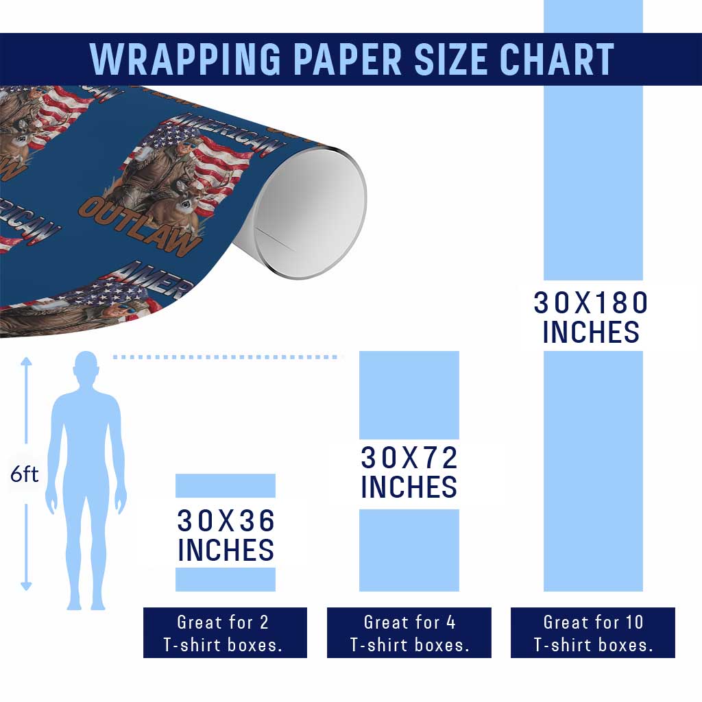 Trump Deer Hunting Wrapping Paper Roll Retro Hunter Beer Drinking American Flag TS02 Print Your Wear