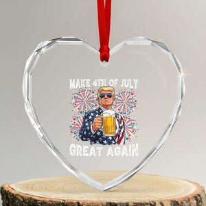 Trump Make 4th of July Great Again Heart Crystal Glass Ornament Funny Drinking Beer TS14 Transparent Glass 3'' Heart Print Your Wear