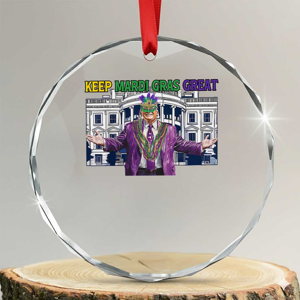 Trump Mardi Gras Crystal Glass Ornament Carnival New Orleans Trip Parade Outfit TS10 Transparent Glass 3'' Circle Print Your Wear