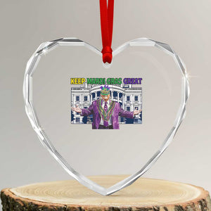 Trump Mardi Gras Heart Crystal Glass Ornament Carnival New Orleans Trip Parade Outfit TS10 Transparent Glass 3'' Heart Print Your Wear