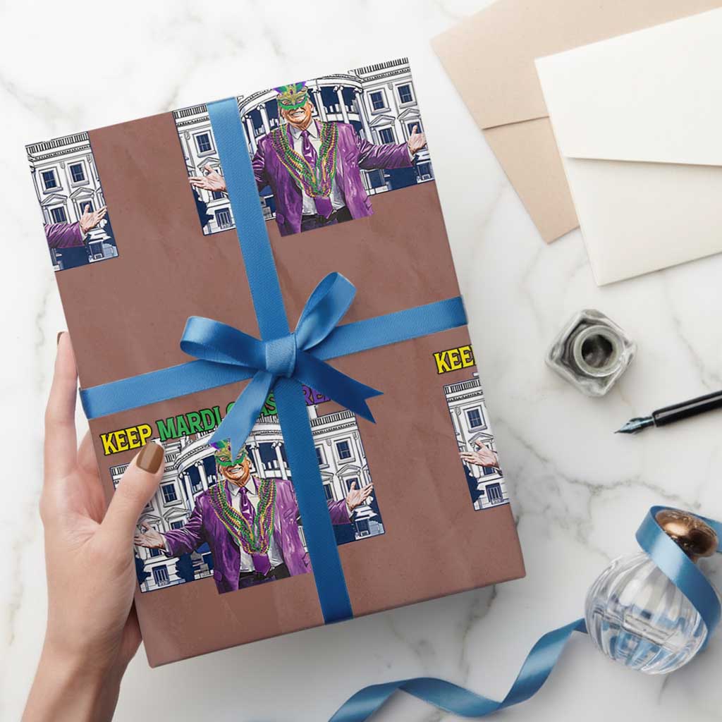 Trump Mardi Gras Wrapping Paper Roll Carnival New Orleans Trip Parade Outfit TS10 Mocha Print Your Wear