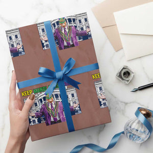 Trump Mardi Gras Wrapping Paper Roll Carnival New Orleans Trip Parade Outfit TS10 Mocha Print Your Wear