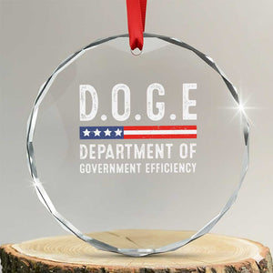 Trump Musk DOGE Crystal Glass Ornament Department Of Government Efficiency Vintage American Flag TS11 Transparent Glass 3'' Circle Print Your Wear