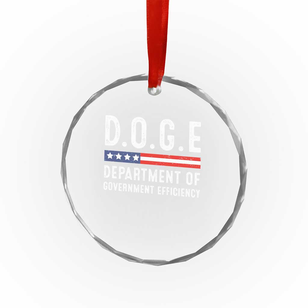 Trump Musk DOGE Crystal Glass Ornament Department Of Government Efficiency Vintage American Flag TS11 Print Your Wear