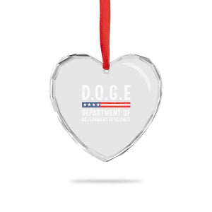 Trump Musk DOGE Heart Crystal Glass Ornament Department Of Government Efficiency Vintage American Flag TS11 Print Your Wear