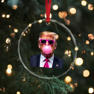 Trump Pink Bubblegum Crystal Glass Ornament Blowing Bubble Gum - Print Your Wear
