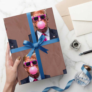 Trump Pink Bubblegum Wrapping Paper Roll Blowing Bubble Gum TS02 Mocha Print Your Wear