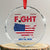 Trump Raised Fist Crystal Glass Ornament Fight American Flag - Print Your Wear