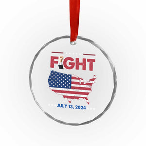 Trump Raised Fist Crystal Glass Ornament Fight American Flag - Print Your Wear