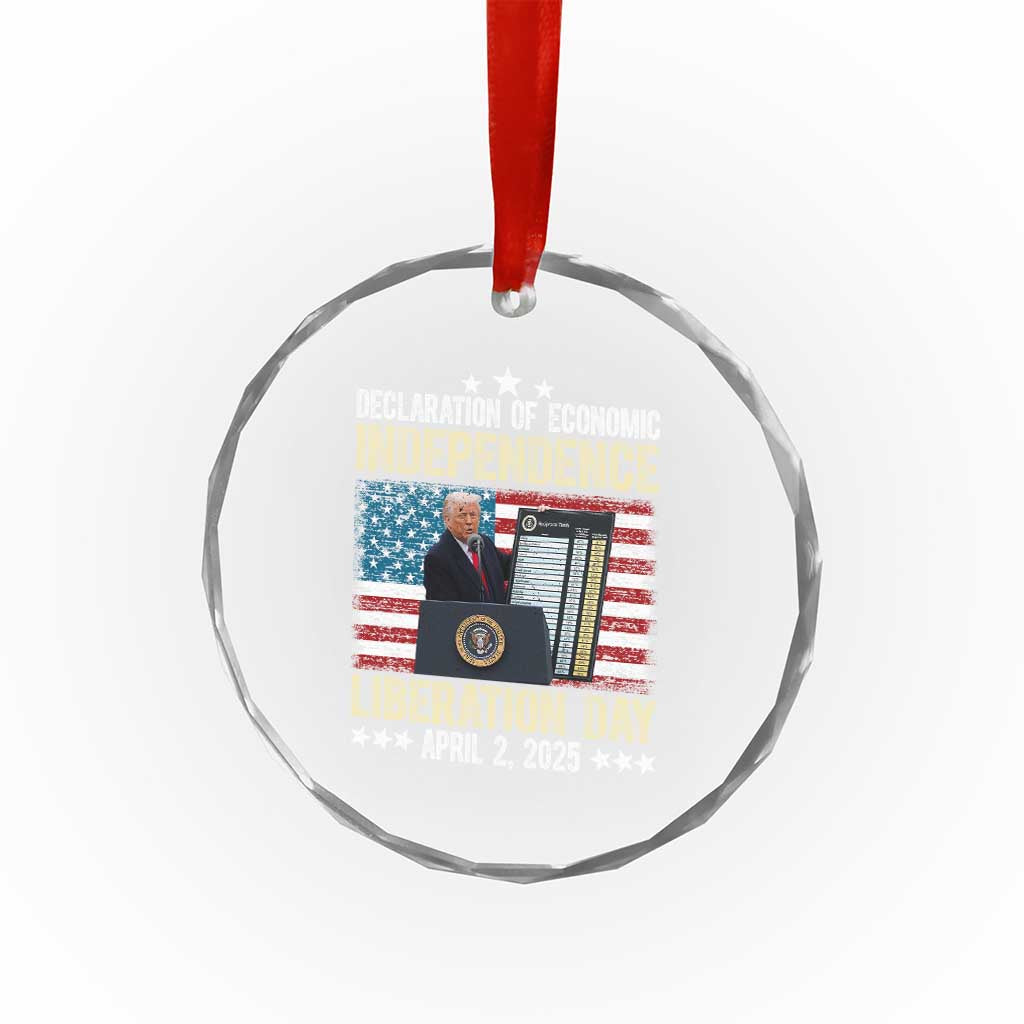 Trump Tariffs Chart Crystal Glass Ornament Declaration of Economic Independence Liberation Day 2025 TS02 Print Your Wear