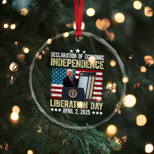 Trump Tariffs Chart Crystal Glass Ornament Declaration of Economic Independence Liberation Day 2025 TS02 Print Your Wear