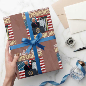 Trump Tariffs Chart Wrapping Paper Roll Declaration of Economic Independence Liberation Day 2025 TS02 Mocha Print Your Wear