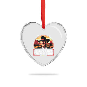 Trump Tariffs Cowboy Heart Crystal Glass Ornament Theres A New Tariff In Town Western TS02 Print Your Wear