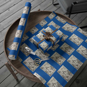 Trump The Healer Graphic Wrapping Paper Roll Vintage Etching Style Religious Political Satire TS02 Blue Print Your Wear