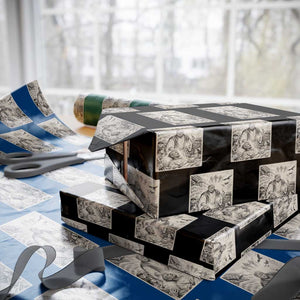 Trump The Healer Graphic Wrapping Paper Roll Vintage Etching Style Religious Political Satire TS02 Black Print Your Wear