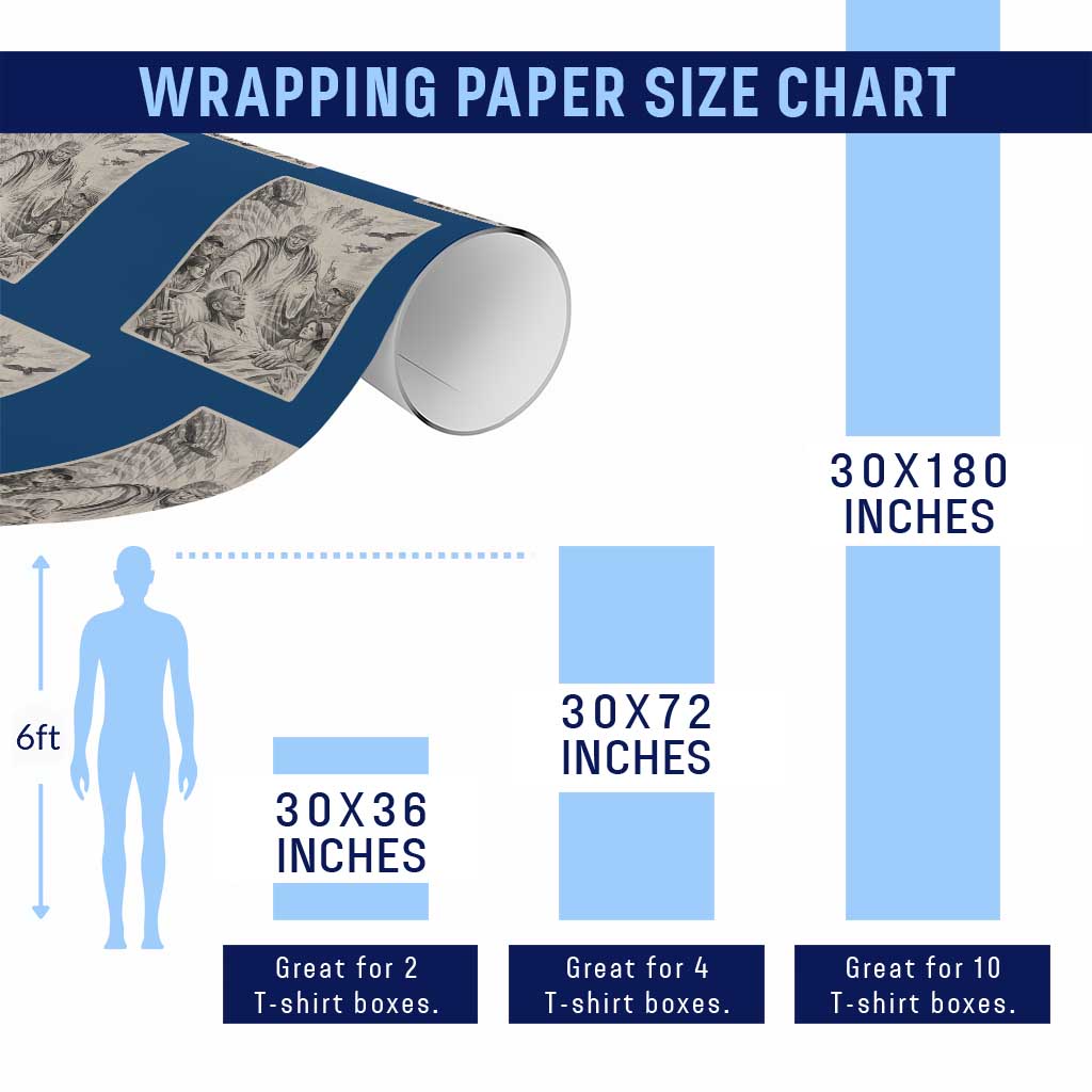 Trump The Healer Graphic Wrapping Paper Roll Vintage Etching Style Religious Political Satire TS02 Print Your Wear