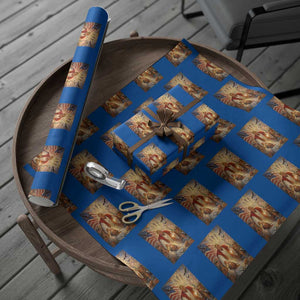 Trump The Healer Oil Painting Graphic Wrapping Paper Roll Sacred Heart Divine Mercy Political Parody TS02 Blue Print Your Wear
