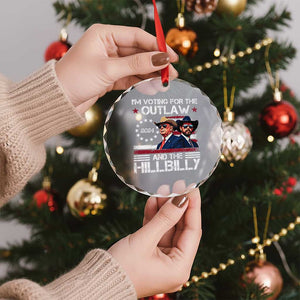 Trump Vance '24 Crystal Glass Ornament Trump I'm Voting For The Outlaw And Hillbilly TS10 Print Your Wear