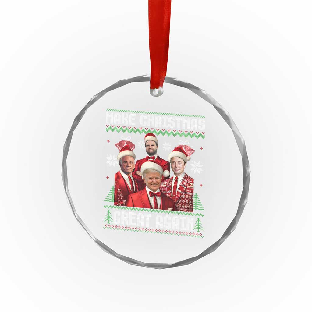 Trump Vance Crystal Glass Ornament Make Christmas Great Again Ugly Christmas Sweater TS10 Print Your Wear