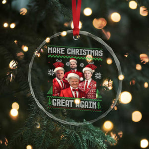 Trump Vance Crystal Glass Ornament Make Christmas Great Again Ugly Christmas Sweater TS10 Print Your Wear