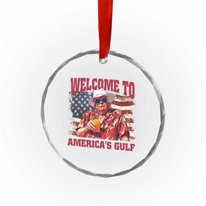 Trump Welcome To America's Gulf Crystal Glass Ornament US Flag - Print Your Wear