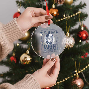 Trump Won Crystal Glass Ornament Get Over It 45 47th President Whiskey Gifts TS10 Print Your Wear