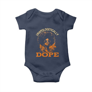 Black Women Unapologetically Dope Baby Onesie Juneteenth Black History Pride TS01 Navy Print Your Wear