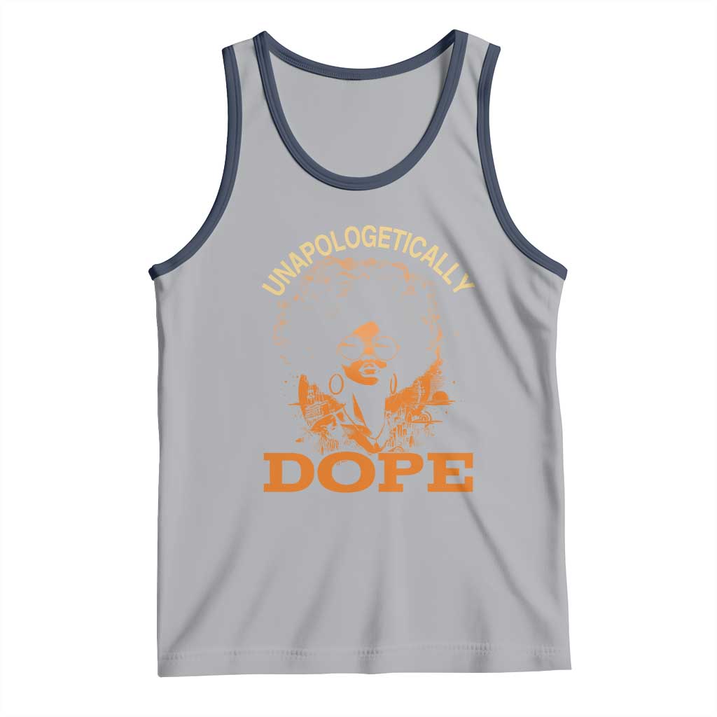 Black Women Unapologetically Dope Tank Top Juneteenth Black History Pride TS01 Athletic Heather Navy Print Your Wear