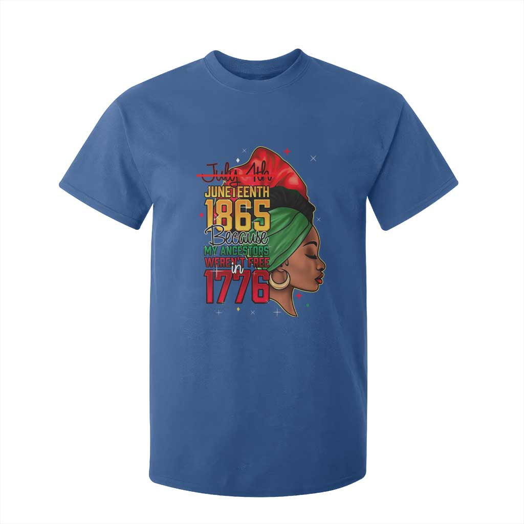Juneteenth 1865 T Shirt For Kid Black Pride Because My Ancestors Weren't Free in 1776 Not 4Th Of July TS01 Royal Blue Print Your Wear