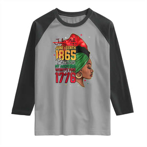 Juneteenth 1865 Raglan Shirt Black Pride Because My Ancestors Weren't Free in 1776 Not 4Th Of July TS01 Sport Gray Black Print Your Wear