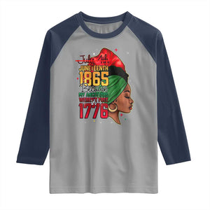 Juneteenth 1865 Raglan Shirt Black Pride Because My Ancestors Weren't Free in 1776 Not 4Th Of July TS01 Sport Gray Navy Print Your Wear
