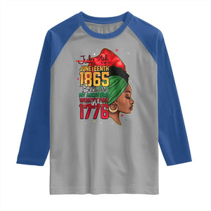 Juneteenth 1865 Raglan Shirt Black Pride Because My Ancestors Weren't Free in 1776 Not 4Th Of July TS01 Sport Gray Royal Print Your Wear
