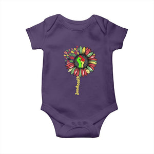 Juneteenth Baby Onesie Sunflower with Raised Fist Black History African American TS01 Purple Print Your Wear