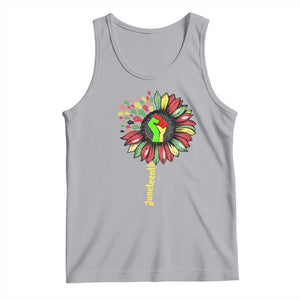 Juneteenth Tank Top Sunflower with Raised Fist Black History African American TS01 Athletic Heather Print Your Wear