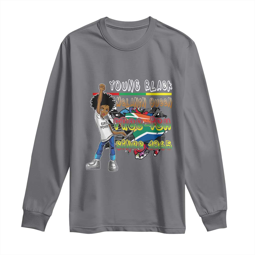 Free Ish Juneteenth Long Sleeve Shirt Freedom Day Since 1865 TS01 Charcoal Print Your Wear