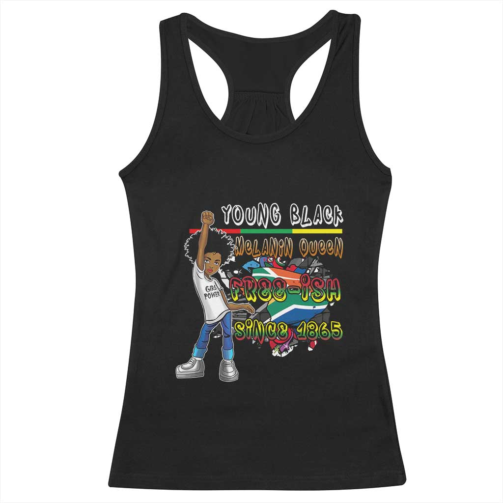 Free Ish Juneteenth Racerback Tank Top Freedom Day Since 1865 TS01 Black Print Your Wear