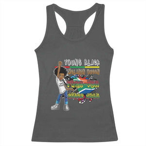 Free Ish Juneteenth Racerback Tank Top Freedom Day Since 1865 TS01 Dark Heather Print Your Wear