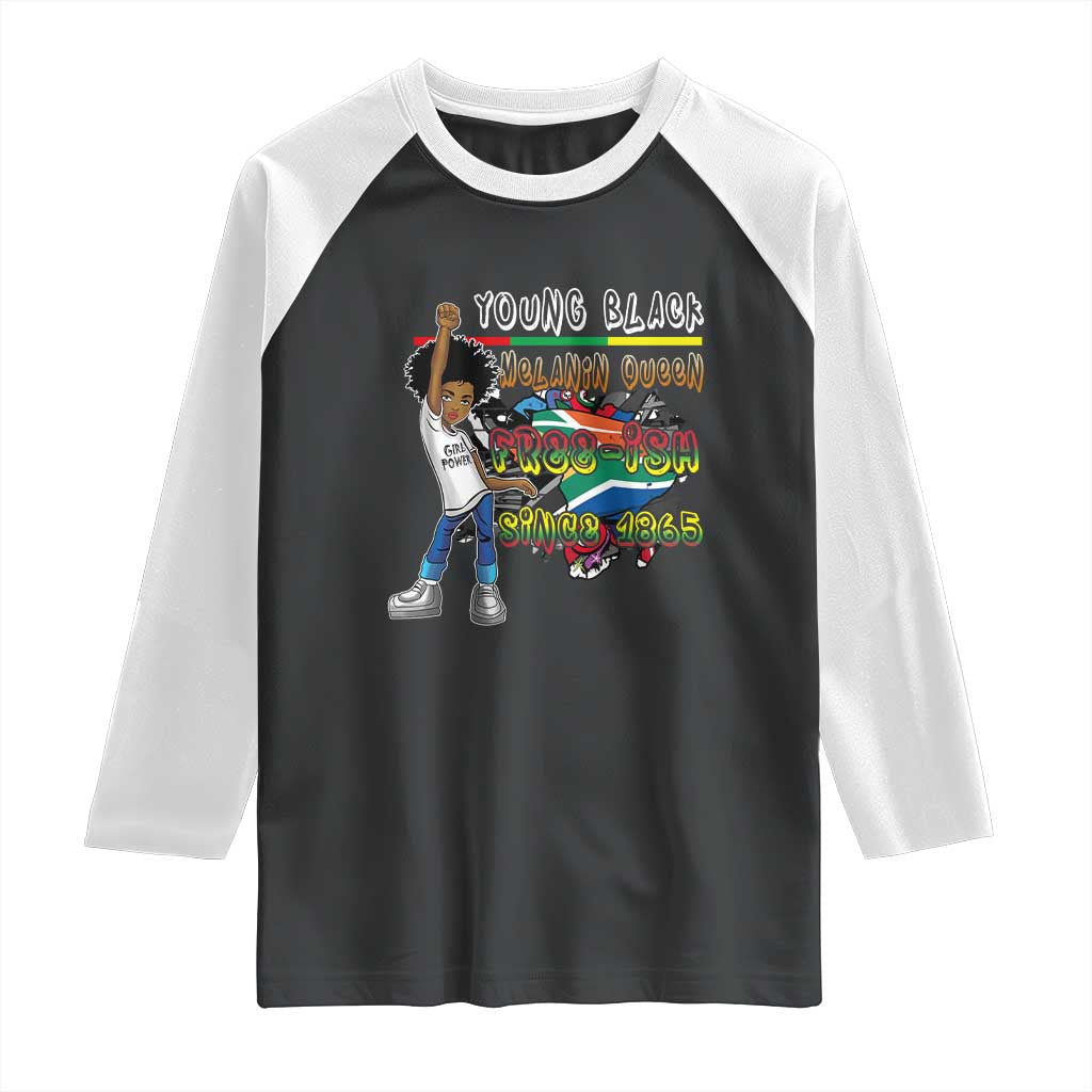 Free Ish Juneteenth Raglan Shirt Freedom Day Since 1865 TS01 Black White Print Your Wear