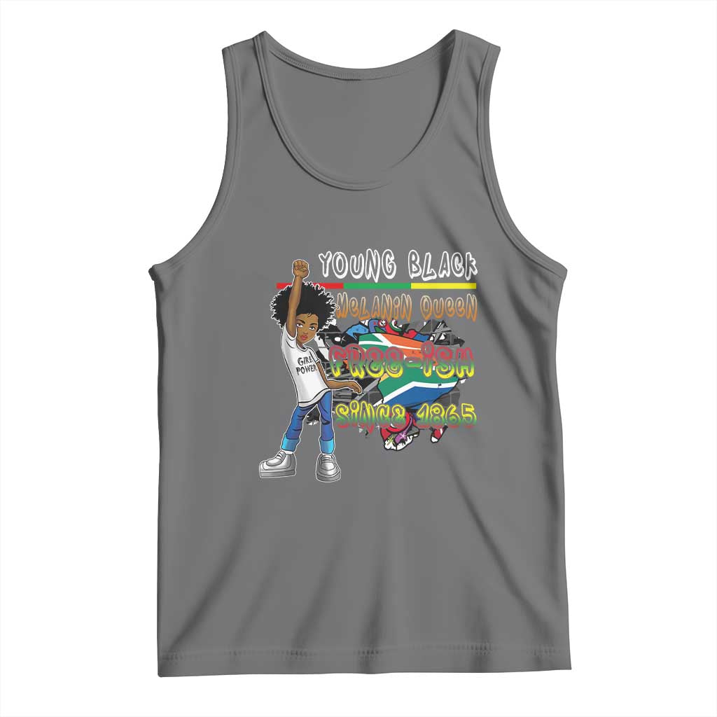 Free Ish Juneteenth Tank Top Freedom Day Since 1865 TS01 Black Heather Print Your Wear