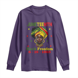 Juneteenth Black Freedom Long Sleeve Shirt Since 1865 For African Women Black Pride TS01 Purple Print Your Wear