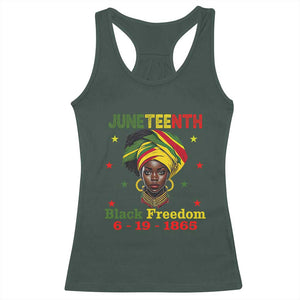 Juneteenth Black Freedom Racerback Tank Top Since 1865 For African Women Black Pride TS01 Dark Forest Green Print Your Wear