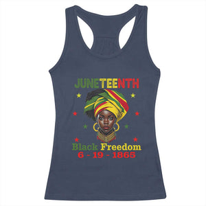 Juneteenth Black Freedom Racerback Tank Top Since 1865 For African Women Black Pride TS01 Navy Print Your Wear