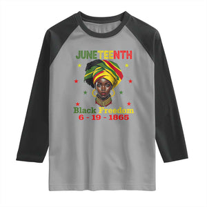 Juneteenth Black Freedom Raglan Shirt Since 1865 For African Women Black Pride TS01 Sport Gray Black Print Your Wear