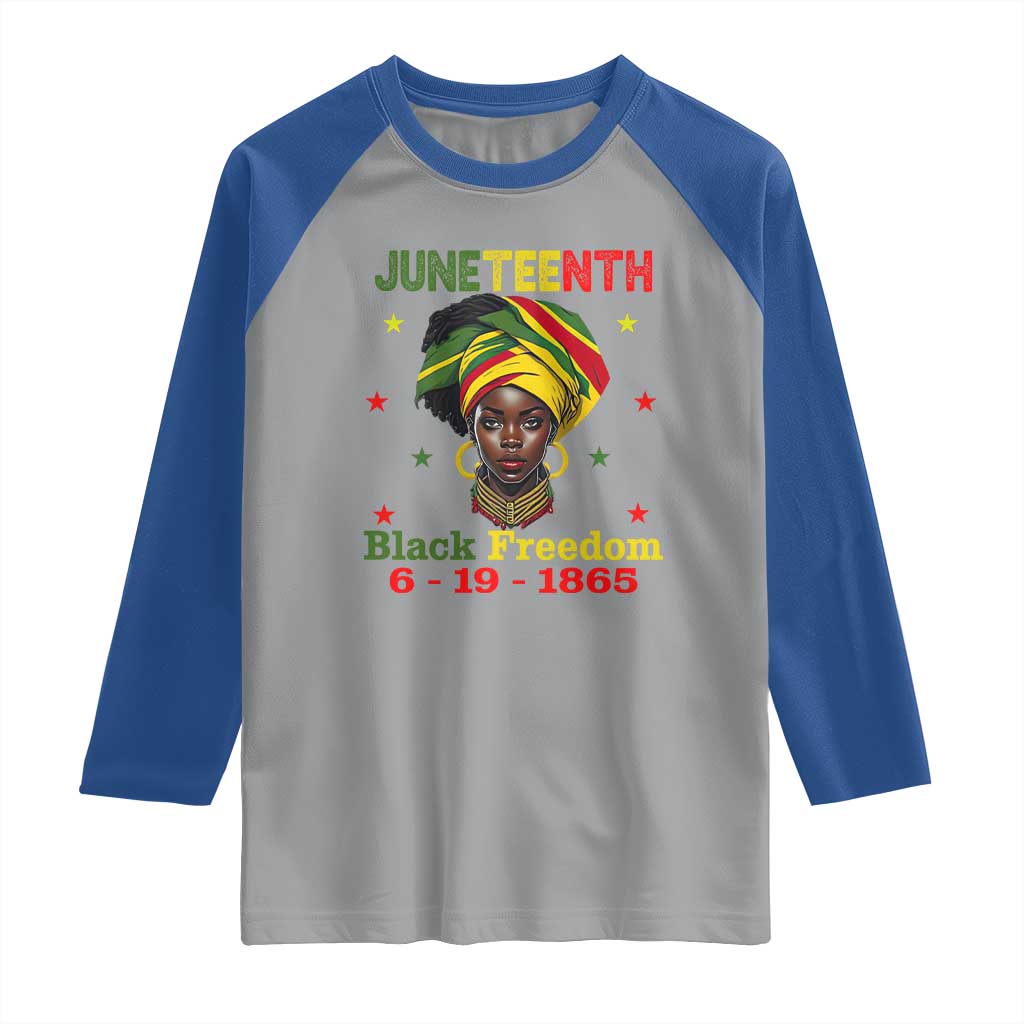 Juneteenth Black Freedom Raglan Shirt Since 1865 For African Women Black Pride TS01 Sport Gray Royal Print Your Wear