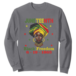 BHM Sweatshirt For African Women Juneteenth 1865 Celebrating TS01 Charcoal Printyourwear