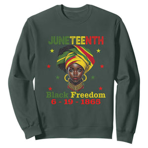 BHM Sweatshirt For African Women Juneteenth 1865 Celebrating TS01 Dark Forest Green Printyourwear